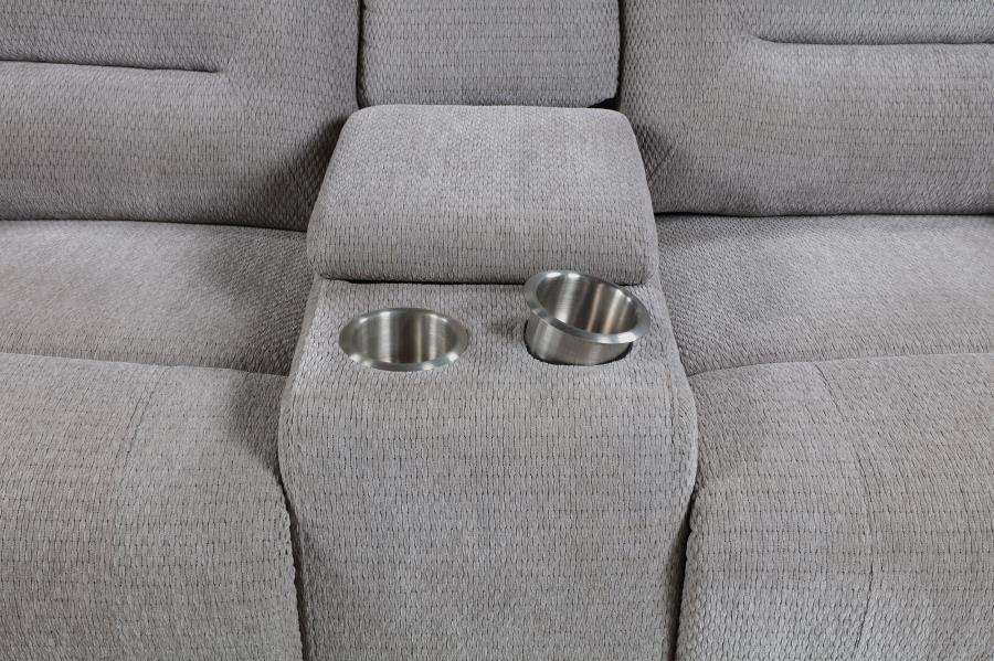 Gilson Chenille Upholstered Reclining Loveseat Grey view 9