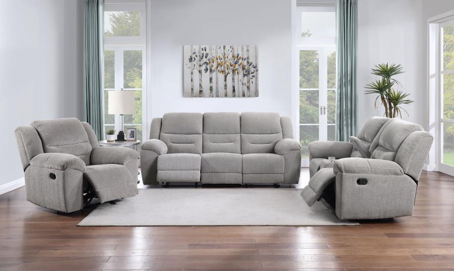 Gilson Chenille Upholstered Reclining Loveseat Grey view 14