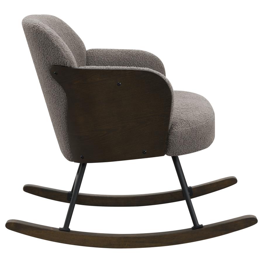 Paige Boucle Upholstered Mid Back Rocking Chair Taupe view 8