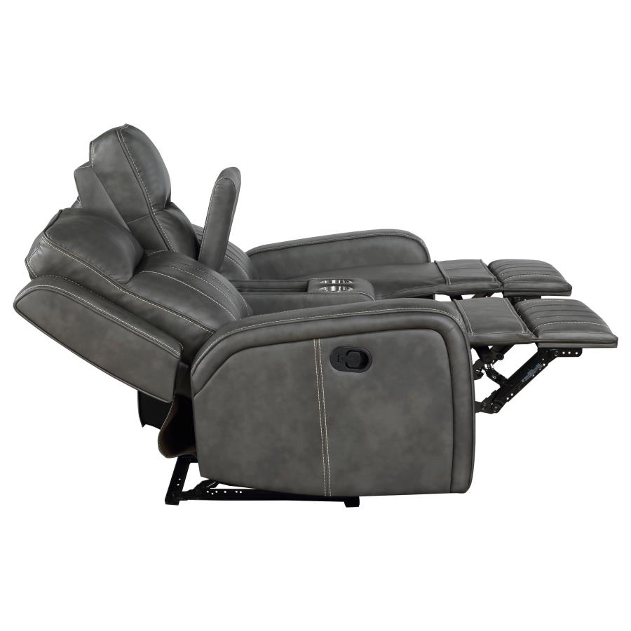 Raelynn 3-piece Upholstered Reclining Sofa Set Grey view 9
