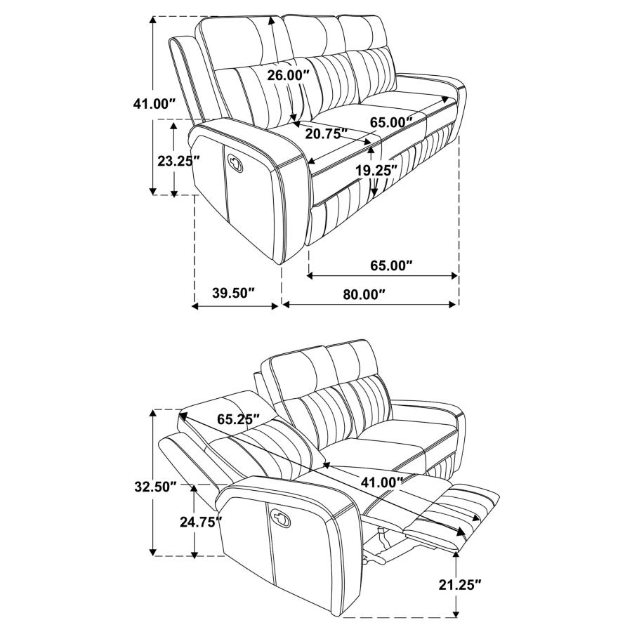 Raelynn Upholstered Track Arm Motion Sofa Grey view 10