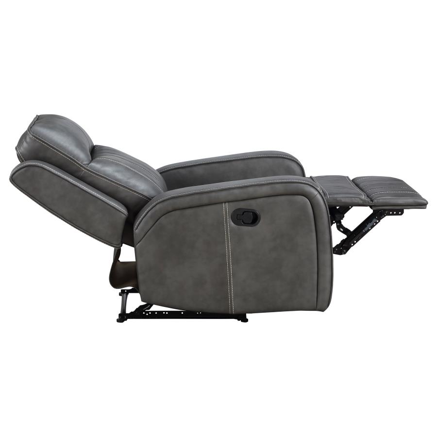 Raelynn Upholstered Track Arm Recliner Grey view 8