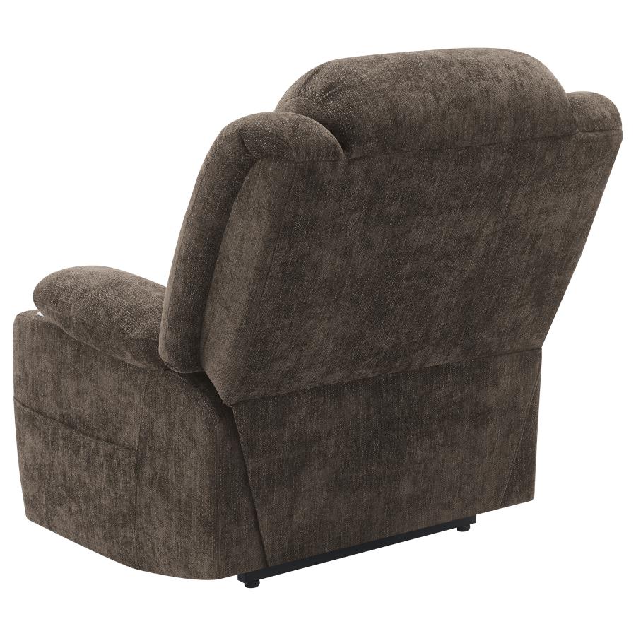 Houston Upholstered Power Lift Recliner Chair Dark Brown view 10