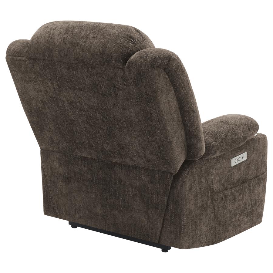 Houston Upholstered Power Lift Recliner Chair Dark Brown view 11