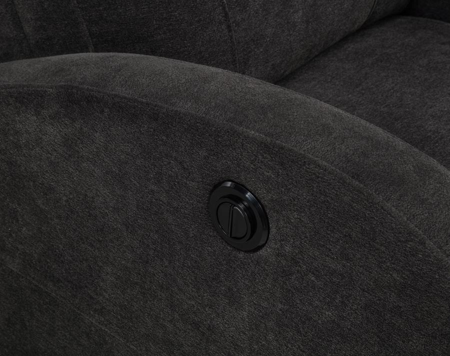 Grant Fabric Upholstered Power Recliner Chair Charcoal Grey view 9