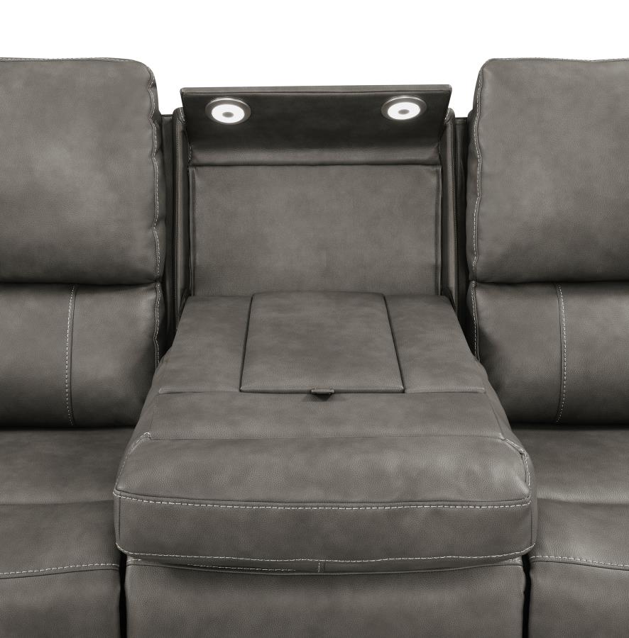 Brickston 3-piece Triple Power Reclining Sofa Set Charcoal view 9