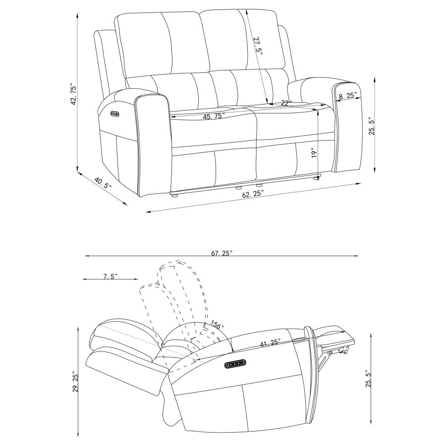 Brickston 3-piece Triple Power Reclining Sofa Set Charcoal view 16