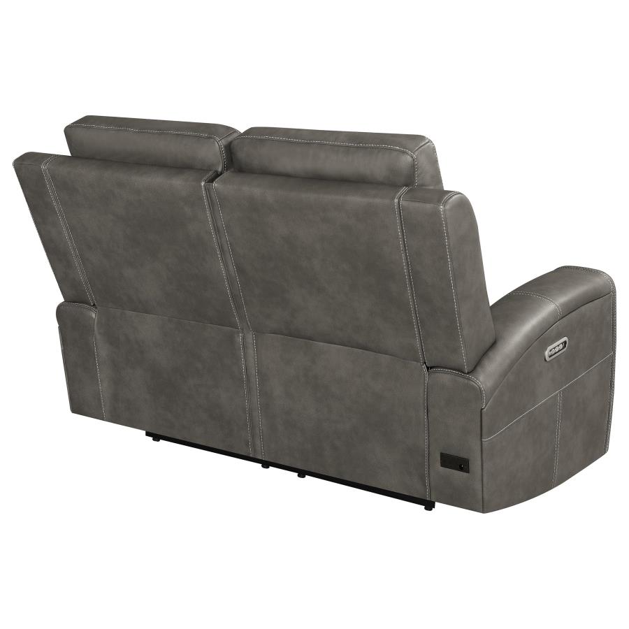 Brickston Triple Power Reclining Loveseat Charcoal view 8