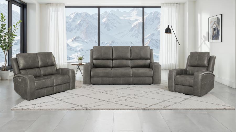 Brickston Triple Power Reclining Loveseat Charcoal view 15