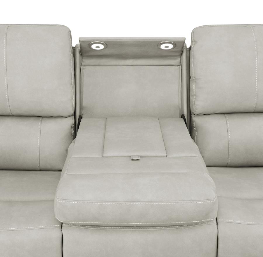 Brickston 3-piece Triple Power Reclining Sofa Set Grey view 9