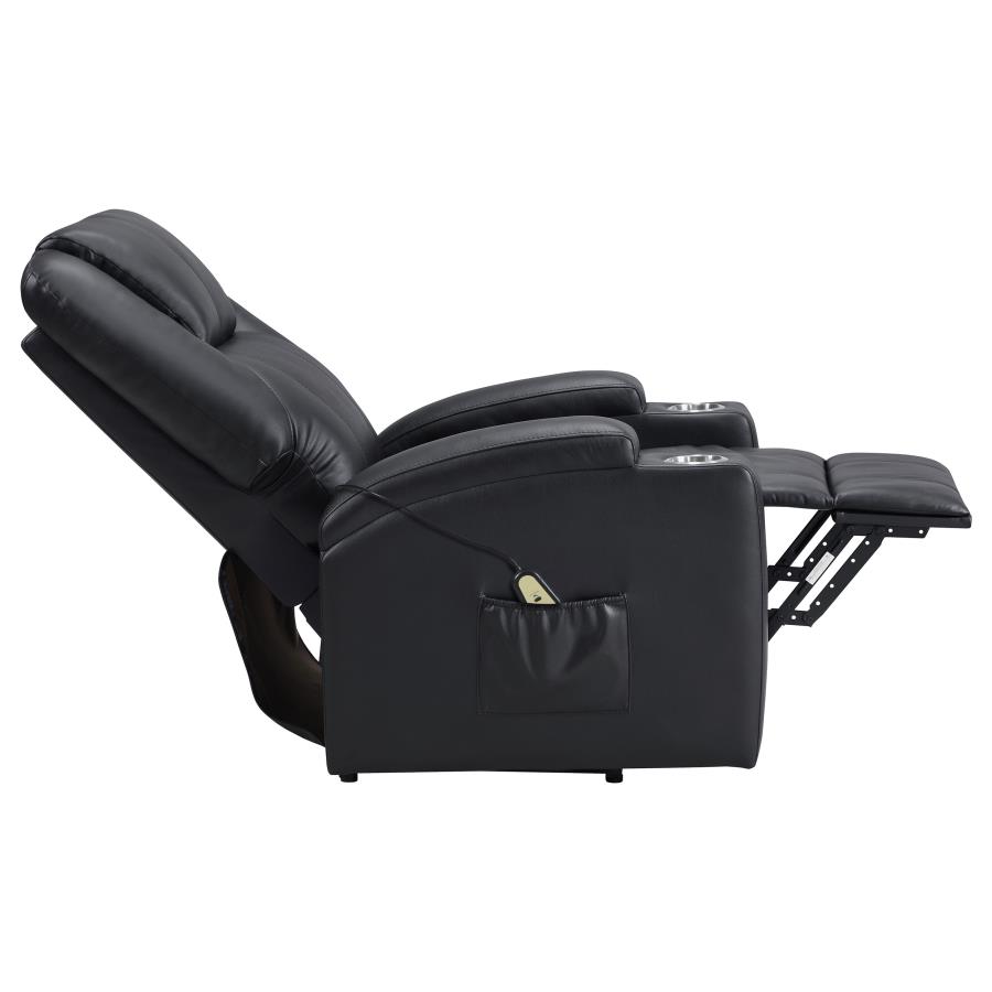 Armstrong Upholstered Power Lift Massage Recliner Espresso view 10