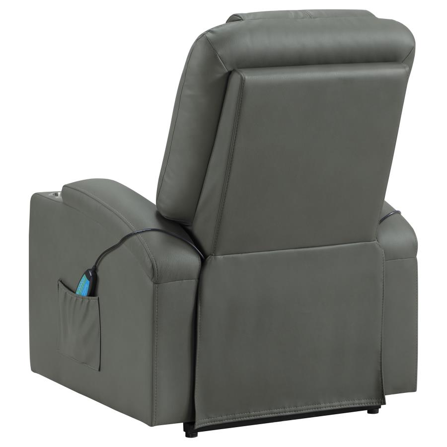Armstrong Upholstered Power Lift Massage Recliner Grey view 9