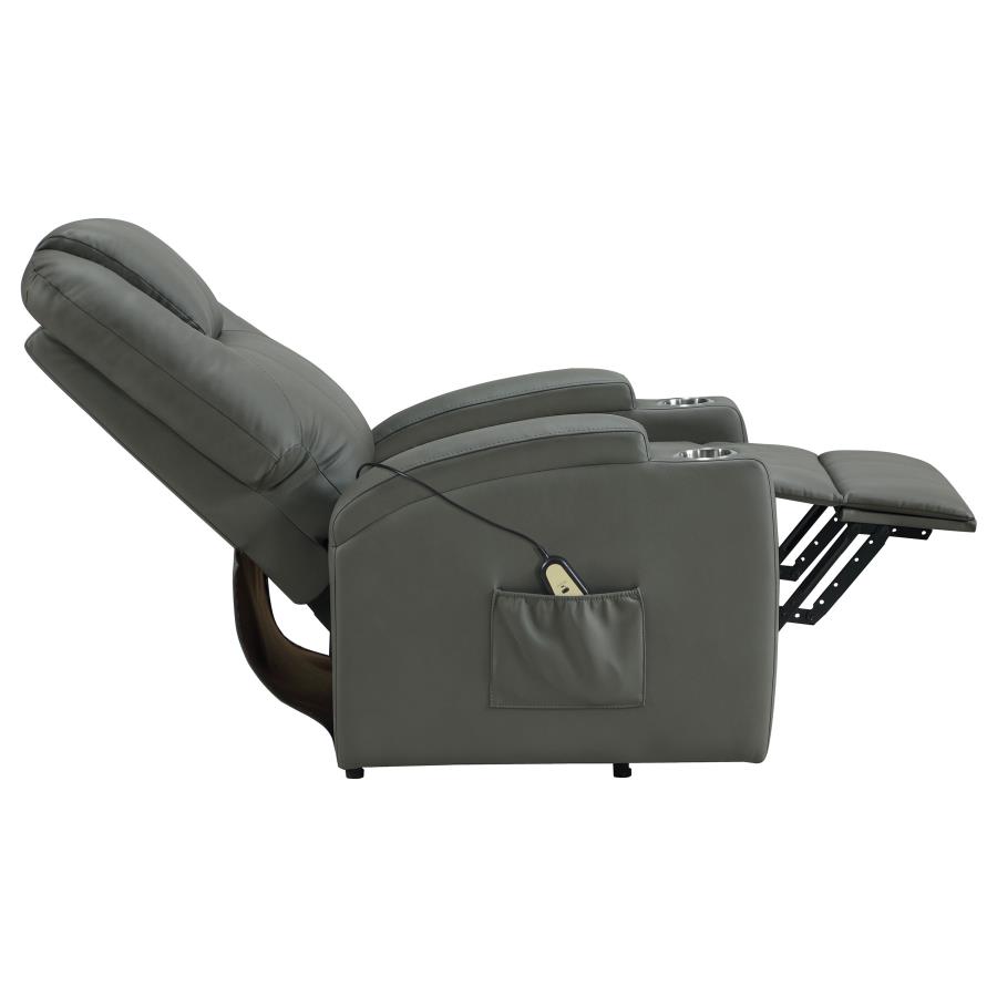 Armstrong Upholstered Power Lift Massage Recliner Grey view 10