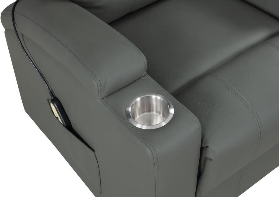 Armstrong Upholstered Power Lift Massage Recliner Grey view 11