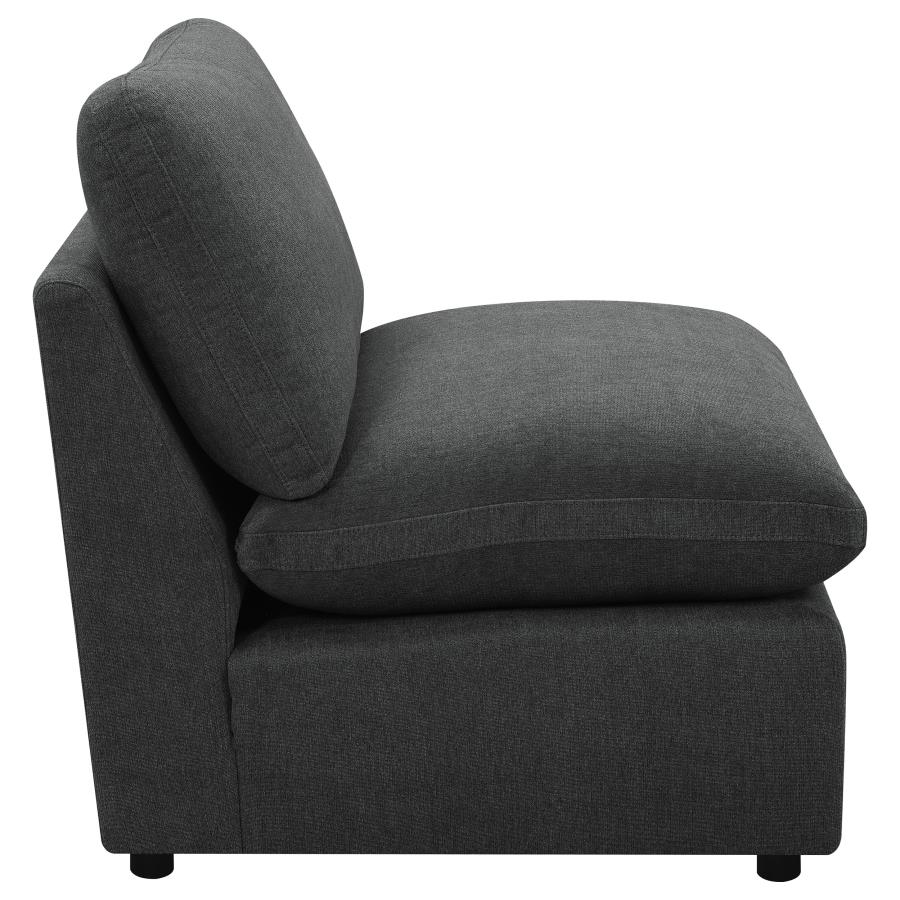 Collins Modular Armless Chair Dark Grey view 8