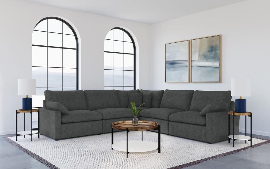 Collins Modular Armless Chair Dark Grey view 11