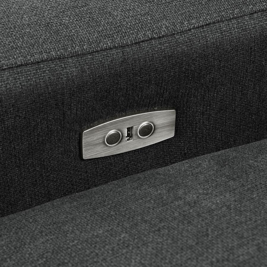 Collins Modular Power Loveseat Dark Grey view 9