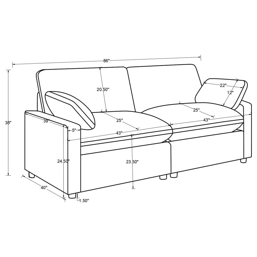 Collins Modular Power Loveseat Dark Grey view 11