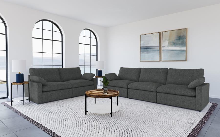 Collins Modular Power Loveseat Dark Grey view 12