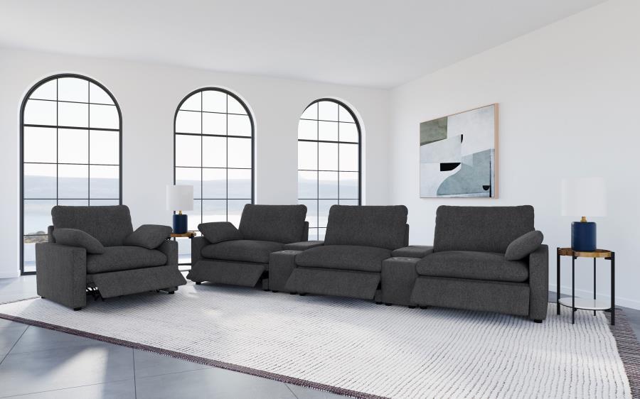 Collins Upholstered Power Recliner Chair Dark Grey view 14