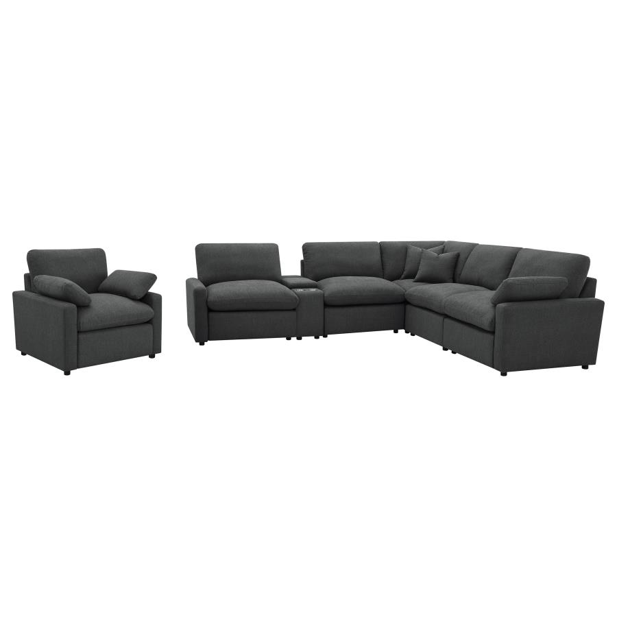 Collins Upholstered Power Recliner Chair Dark Grey view 15