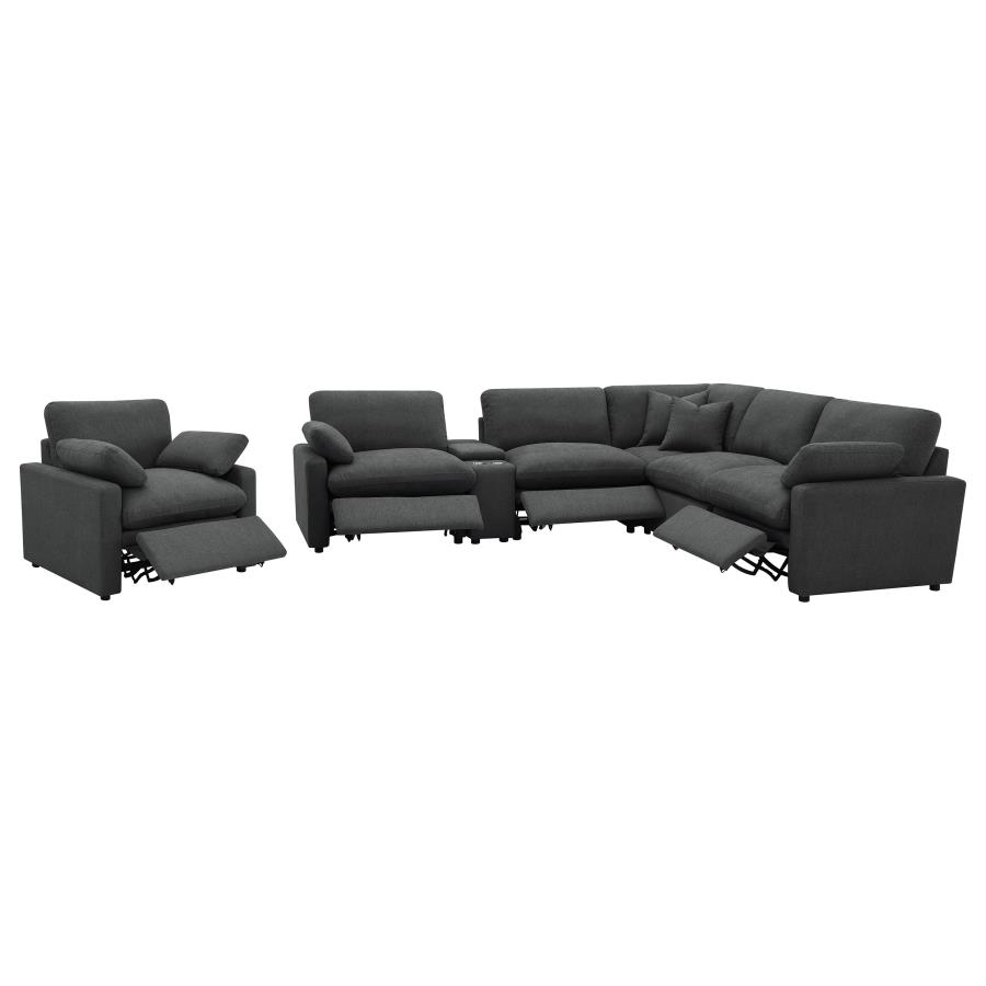 Collins Upholstered Power Recliner Chair Dark Grey view 16