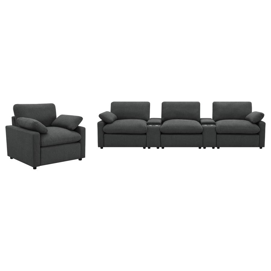 Collins Upholstered Power Recliner Chair Dark Grey view 17