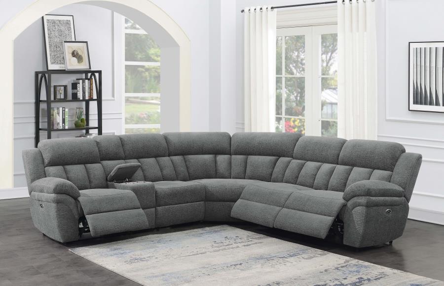 Bahrain 6-piece Modular Power Reclining Sectional Charcoal view 14