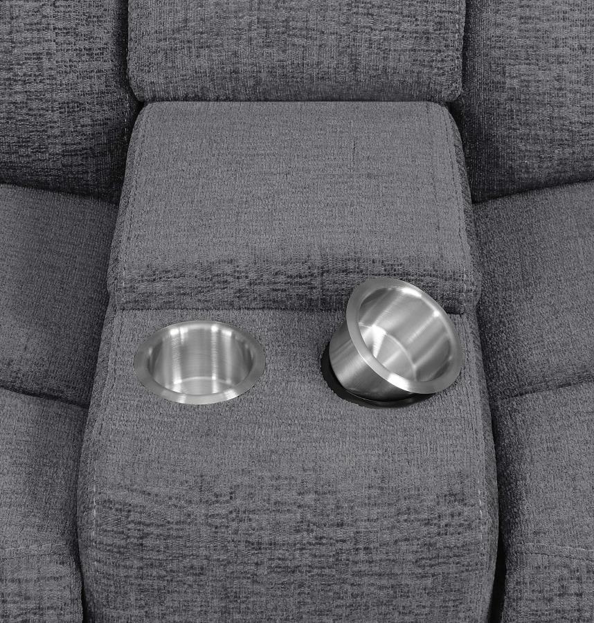 Bahrain 6-piece Modular Reclining Sectional Sofa Charcoal view 8