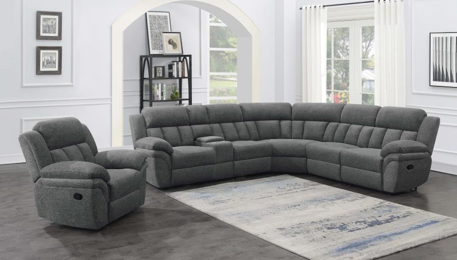 Bahrain 6-piece Modular Reclining Sectional Sofa Charcoal view 14