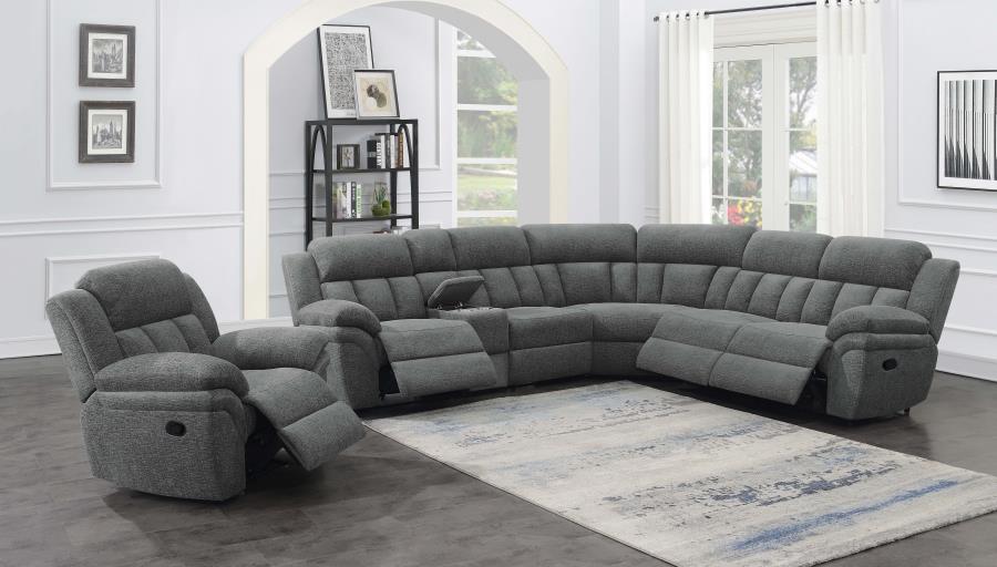 Bahrain 6-piece Modular Reclining Sectional Sofa Charcoal view 15