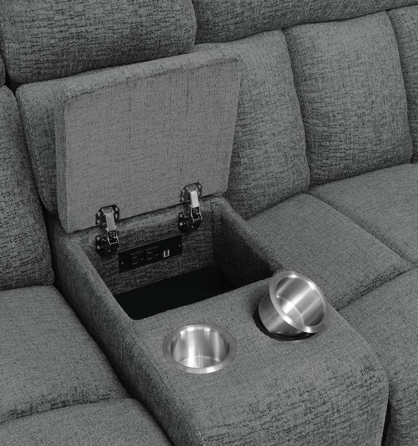 Bahrain 5-piece Upholstered Home Theater Seating Charcoal view 14