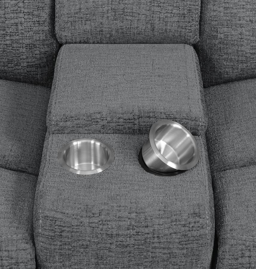 Bahrain 5-piece Upholstered Home Theater Seating Charcoal view 15