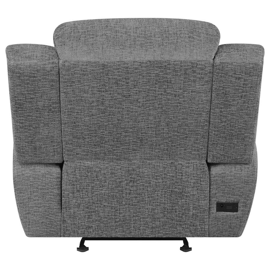 Bahrain Upholstered Power Glider Recliner Charcoal view 8