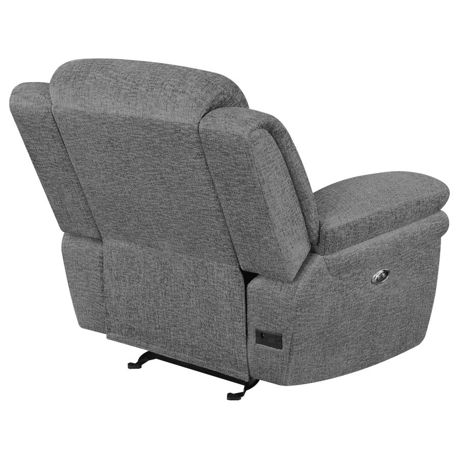 Bahrain Upholstered Power Glider Recliner Charcoal view 9