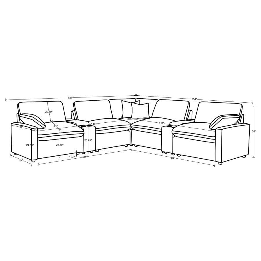 Collins 7-piece Modular Power Reclining Sectional Grey view 8
