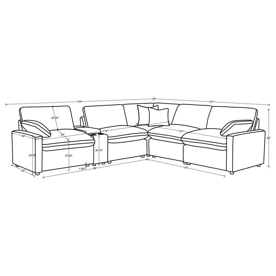 Collins 6-piece Modular Power Reclining Sectional Grey view 10