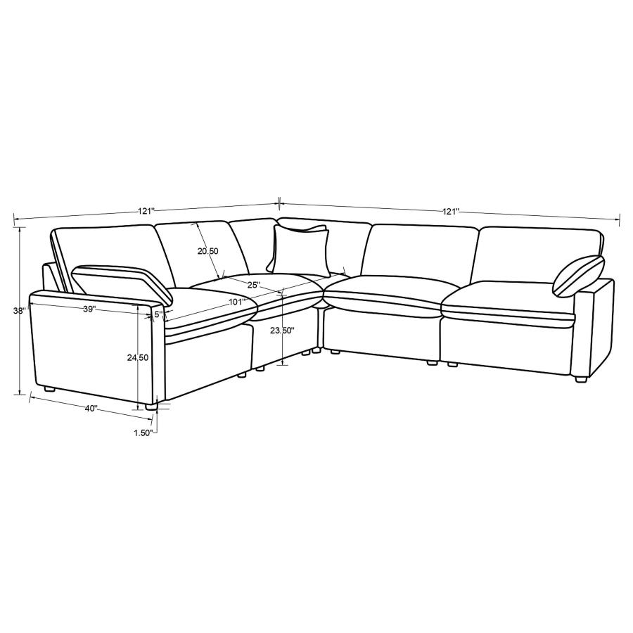 Collins 5-piece Modular Power Reclining Sectional Grey view 16