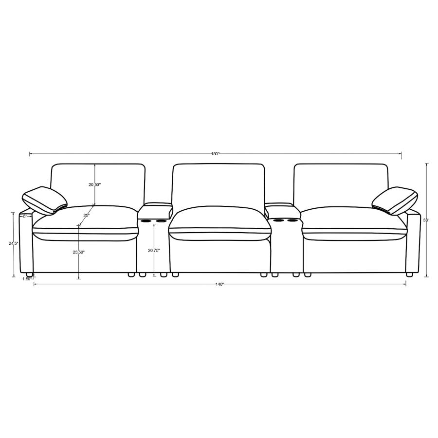 Collins 5-Piece Power Reclining Home Theater Seating Grey view 13