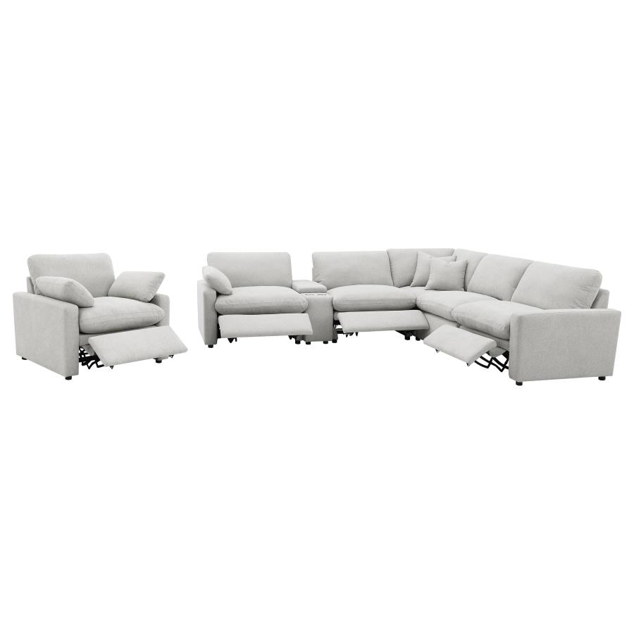 Collins Upholstered Power Recliner Chair Grey view 14