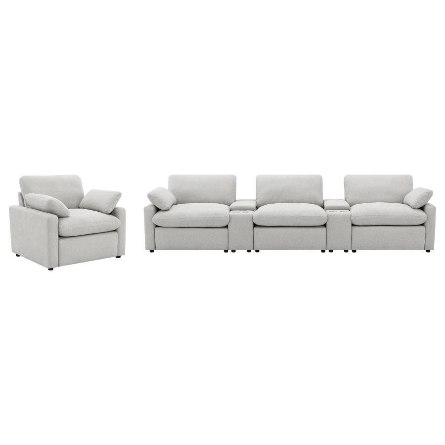 Collins Upholstered Power Recliner Chair Grey view 15
