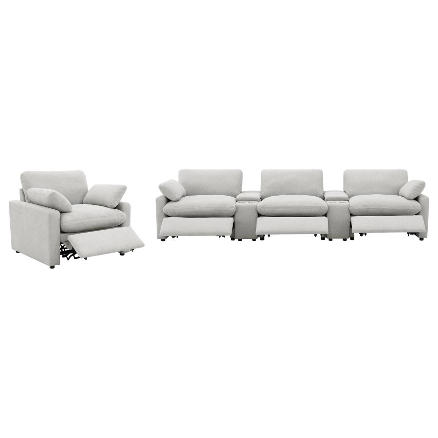 Collins Upholstered Power Recliner Chair Grey view 16