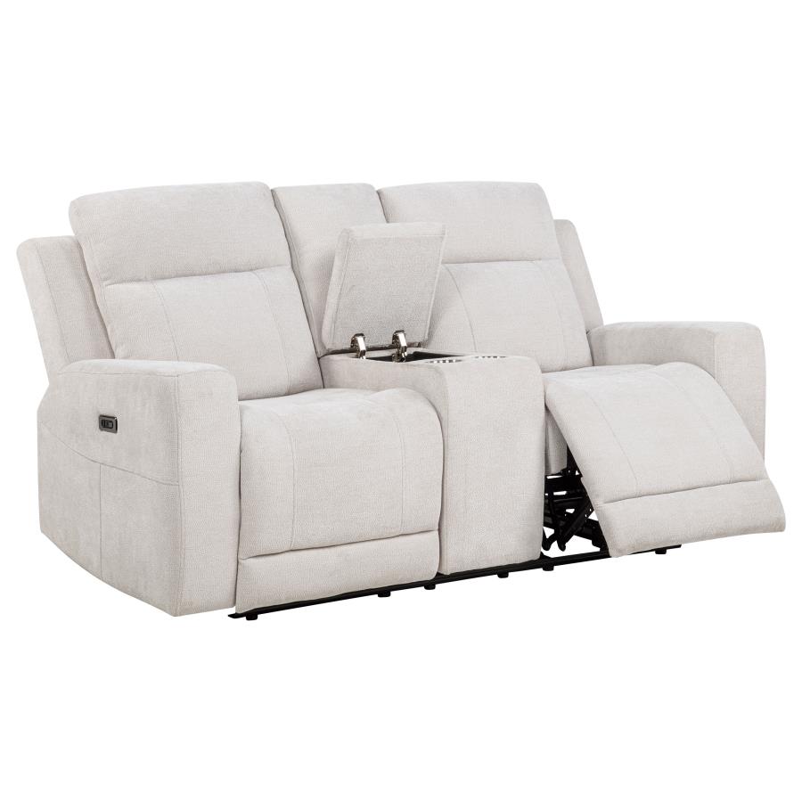 Kennett 2-piece Chenille Power Reclining Sofa Set Ivory view 10