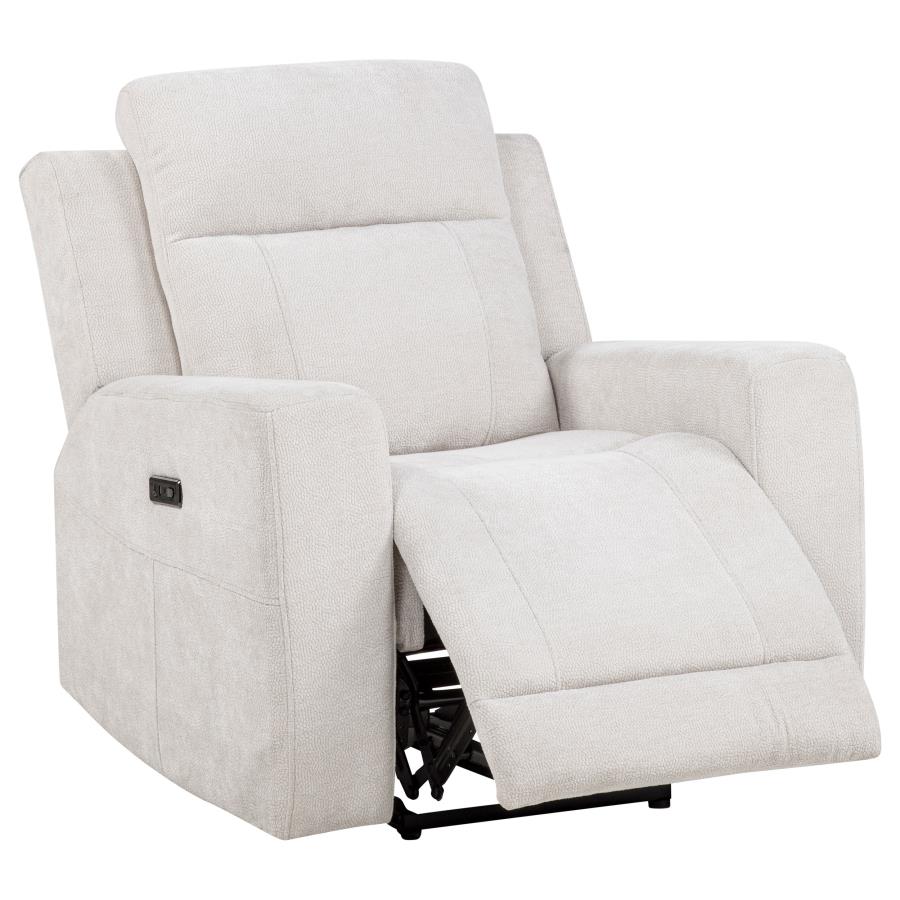 Kennett 3-piece Chenille Power Reclining Sofa Set Ivory view 12