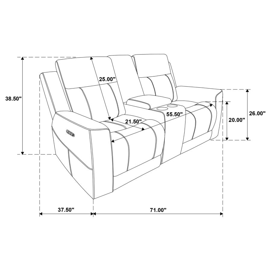 Kennett 3-piece Chenille Power Reclining Sofa Set Dark Grey view 19