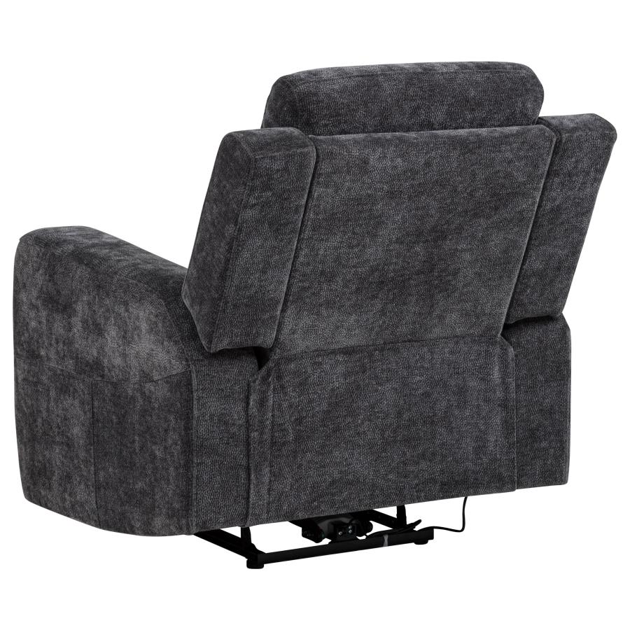 Kennett 3-piece Chenille Power Reclining Sofa Set Dark Grey view 13