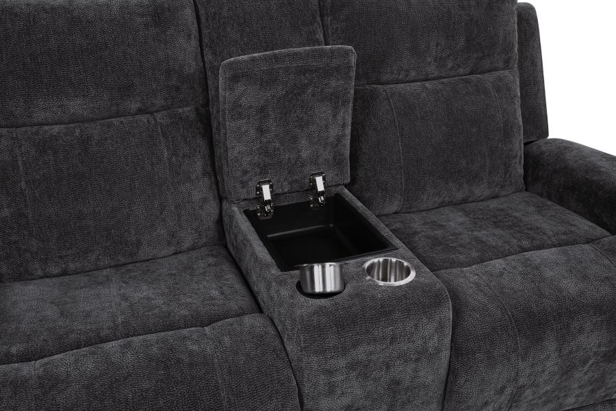Kennett Chenille Upholstered Power Reclining Loveseat Grey view 10