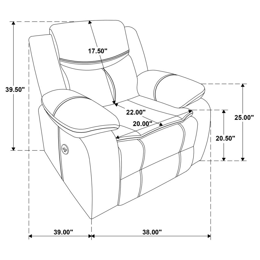 Sycamore Upholstered Power Recliner Chair Dark Brown view 10