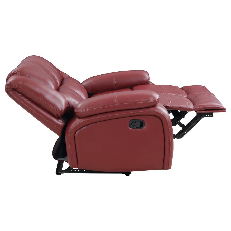 Camila 3-piece Upholstered Reclining Sofa Set Red view 11