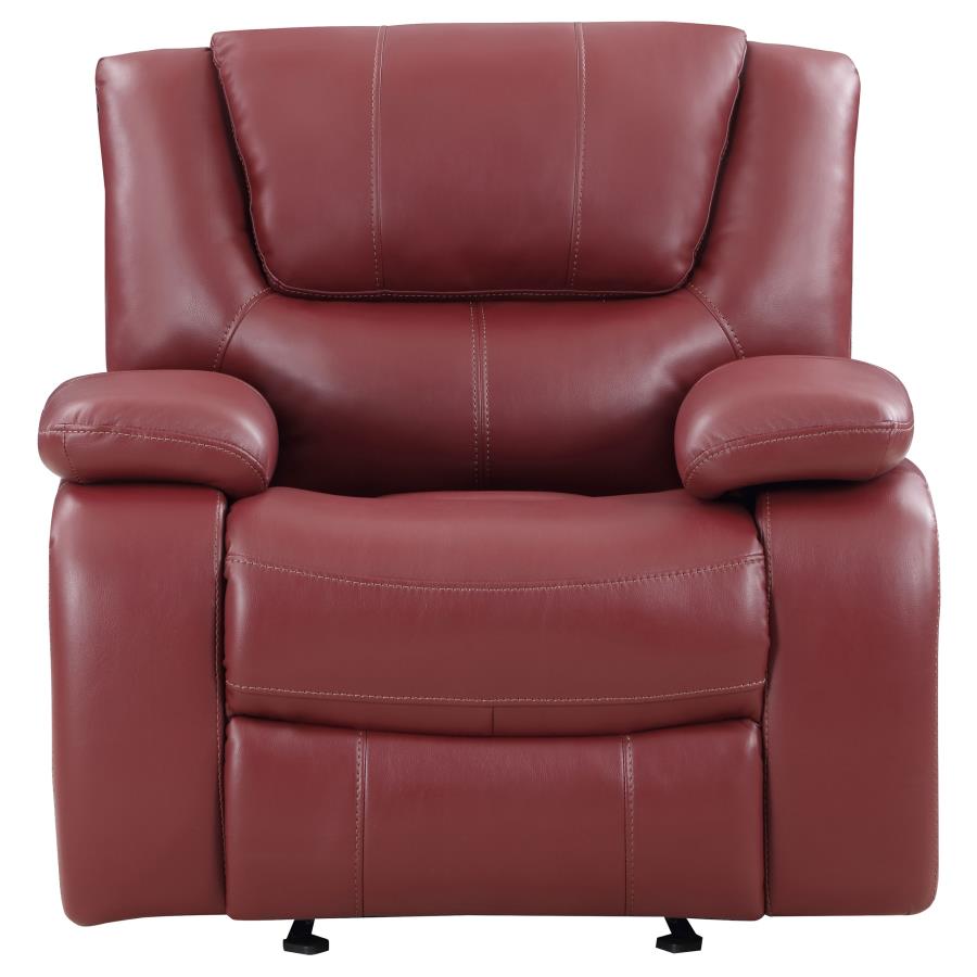 Camila 3-piece Upholstered Reclining Sofa Set Red view 13